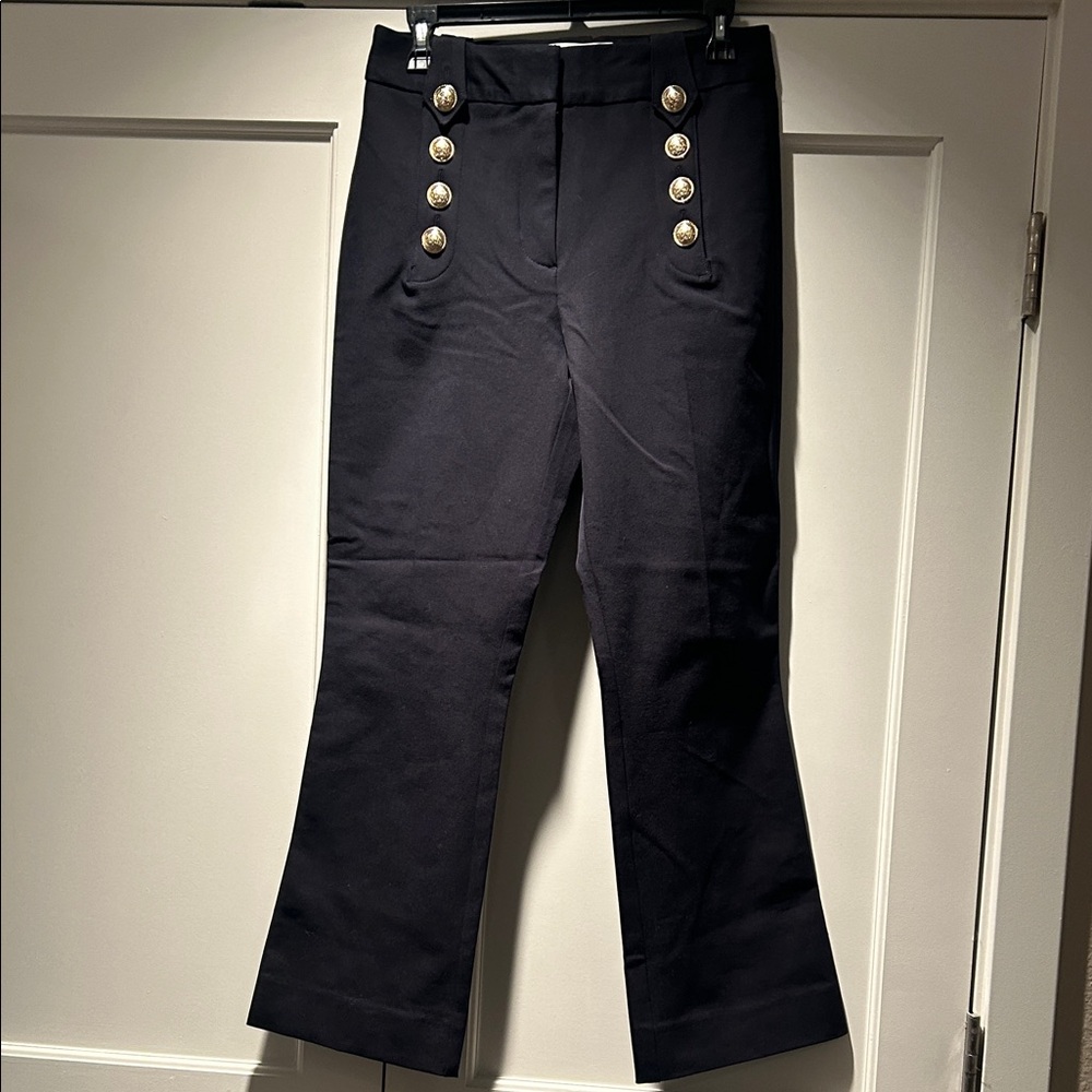 Derek Lamb 10 Cosby Black Flared Pants with Gold Buttons